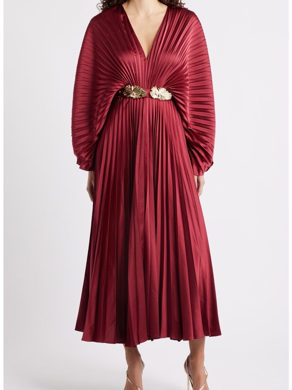 Acler | Wonastow Pleated Long Sleeve Maxi Dress - Size 10